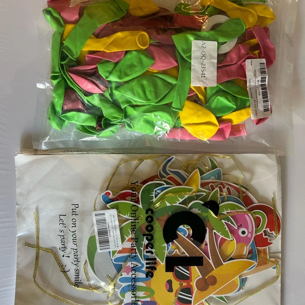 2-flamingo’s “ Summer “ background party kit, #2, /. Backdrop, 7 x 5,balloon kit